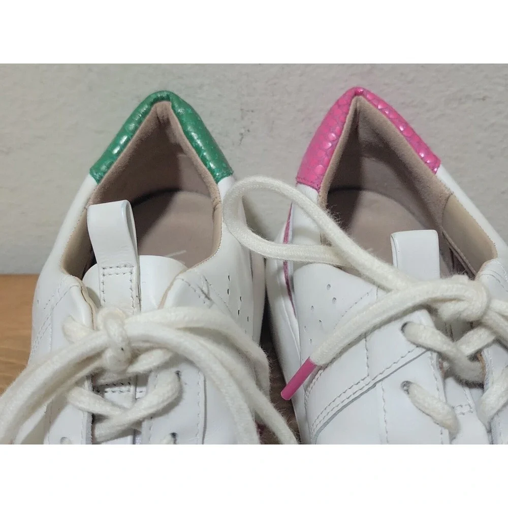 Vionic Womens‎ Simasa Leather Lizard White Pink Green Fashion Sneaker Size 7